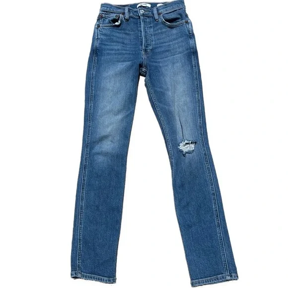 Re/Done Levi's 80s Slim Straight High Rise Jeans sz 27 - Picture 4 of 14